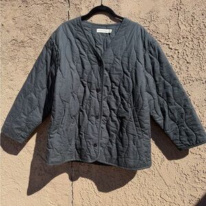 Micaela Greg Faded Black Quilted Liner Coat